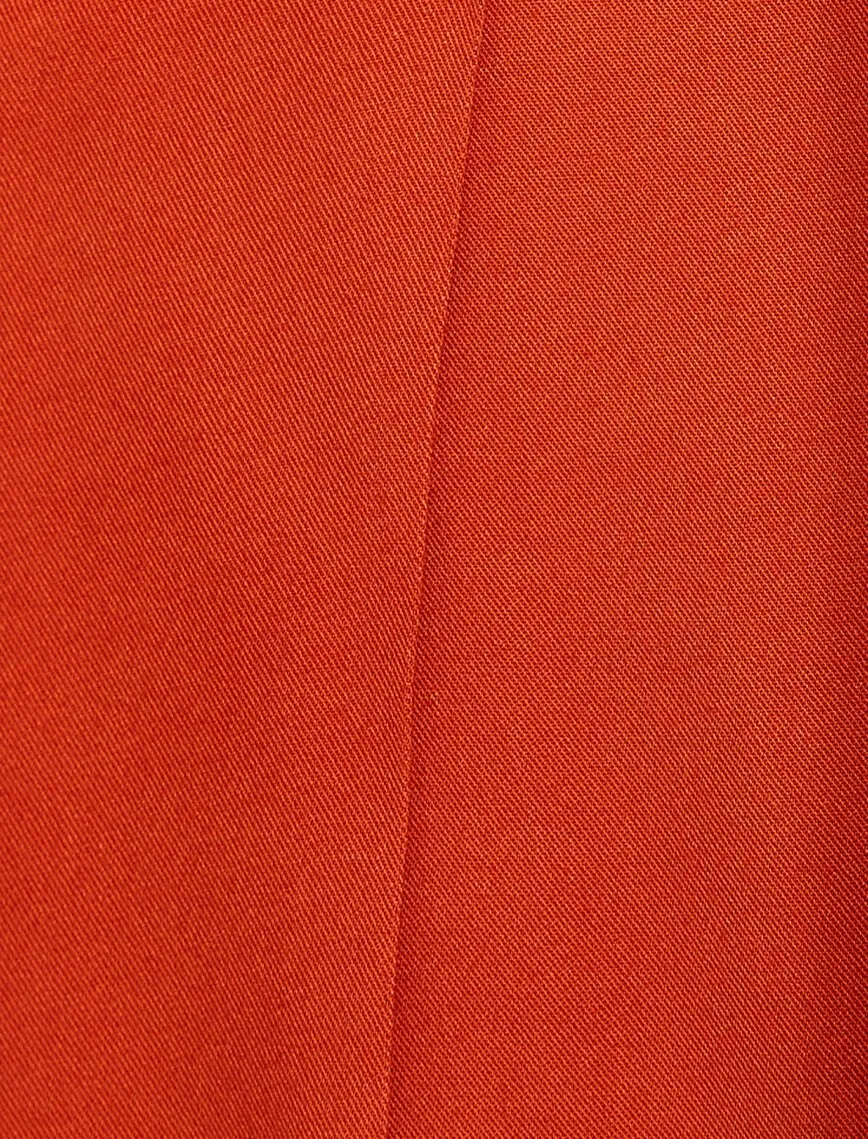 12252 Red Tie Waist Midi Skirt