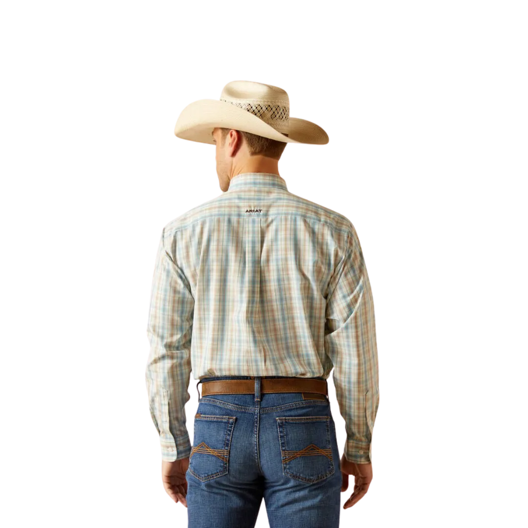Ariat Men's Wrinkle Free Ivar Classic Fit Blue Shirt