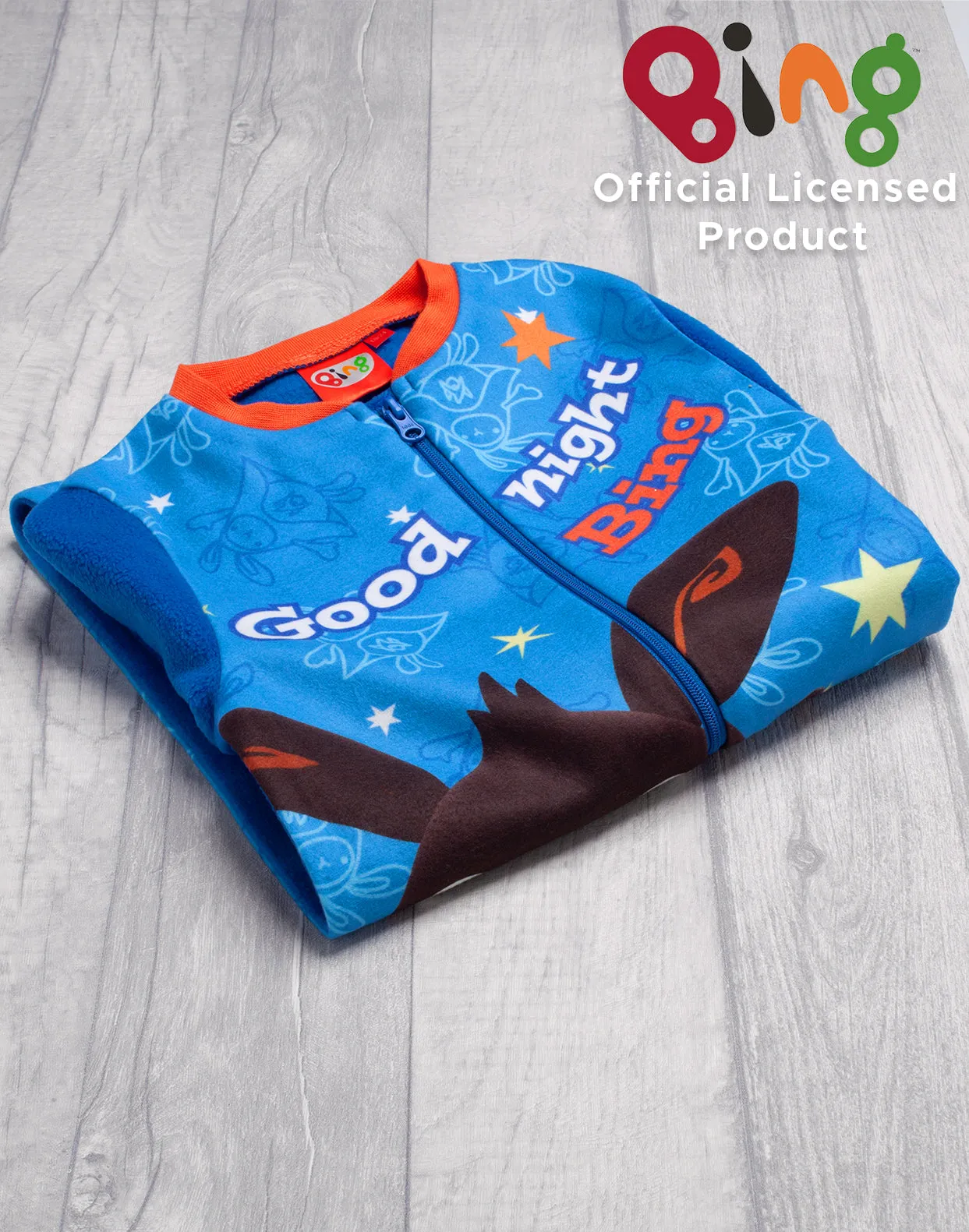 Bing Bunny and Flop "Good Night Bing" Kids Fleece Character Onesie