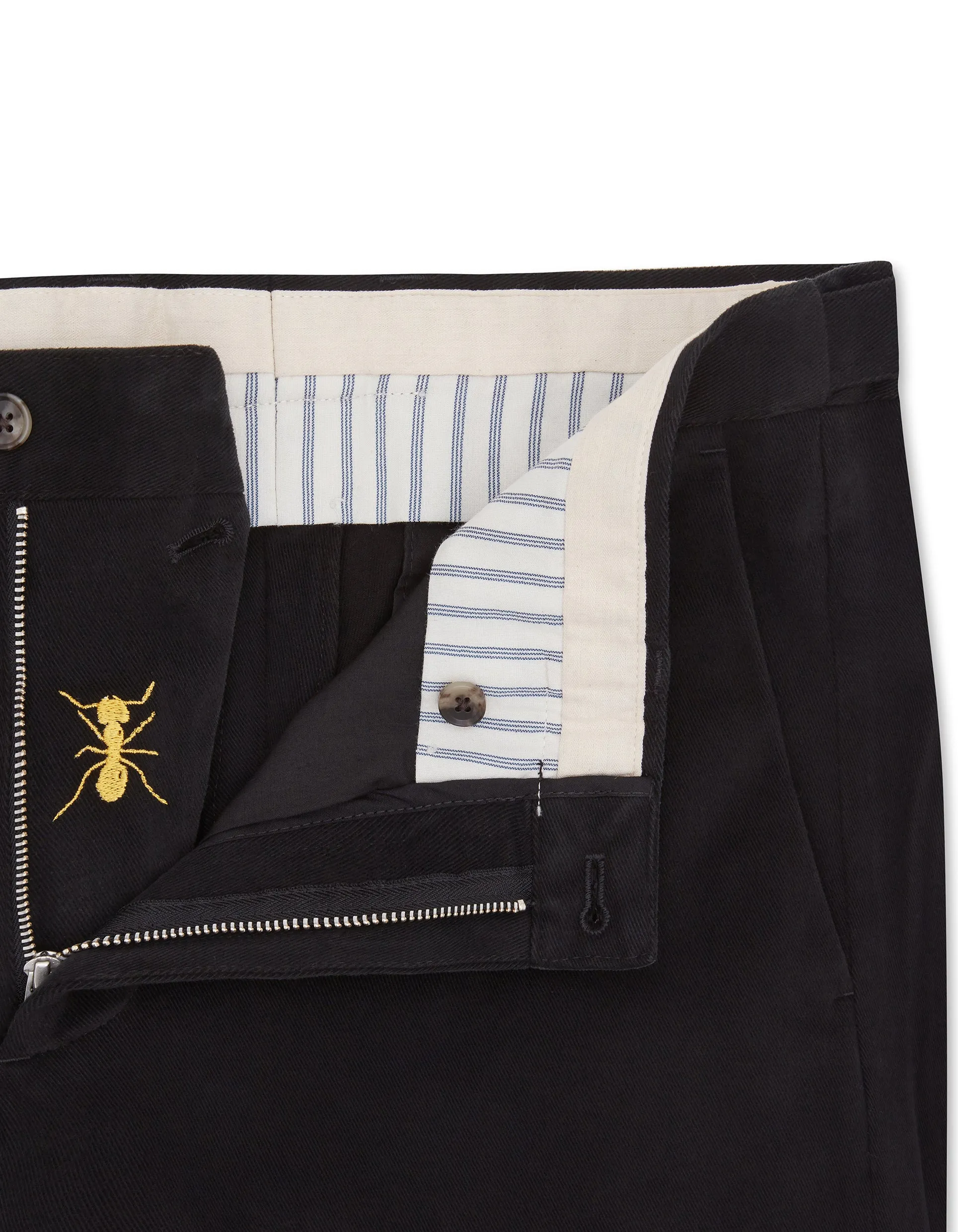 Black Cotton Stretch Chino
