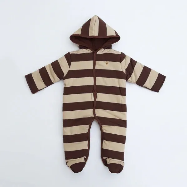 C Bear Embroided Brown With Skin Quilted Warm Snow Suit 11863