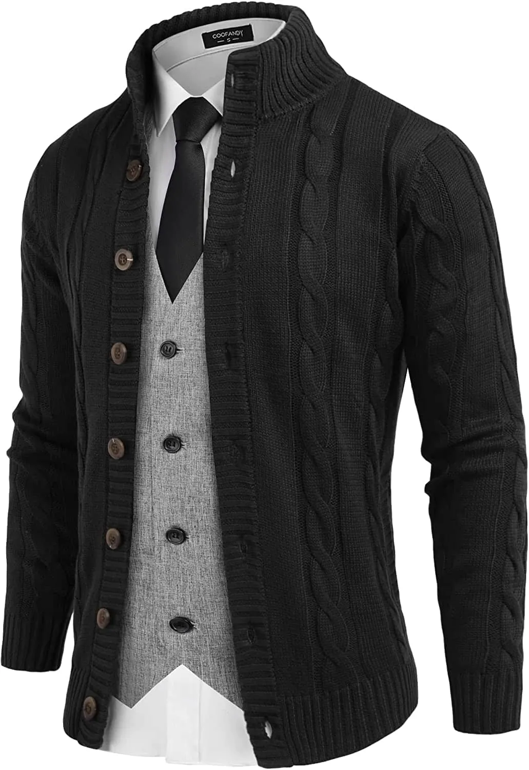 Cardigan Cable Knitted Button Down Sweater (US Only)