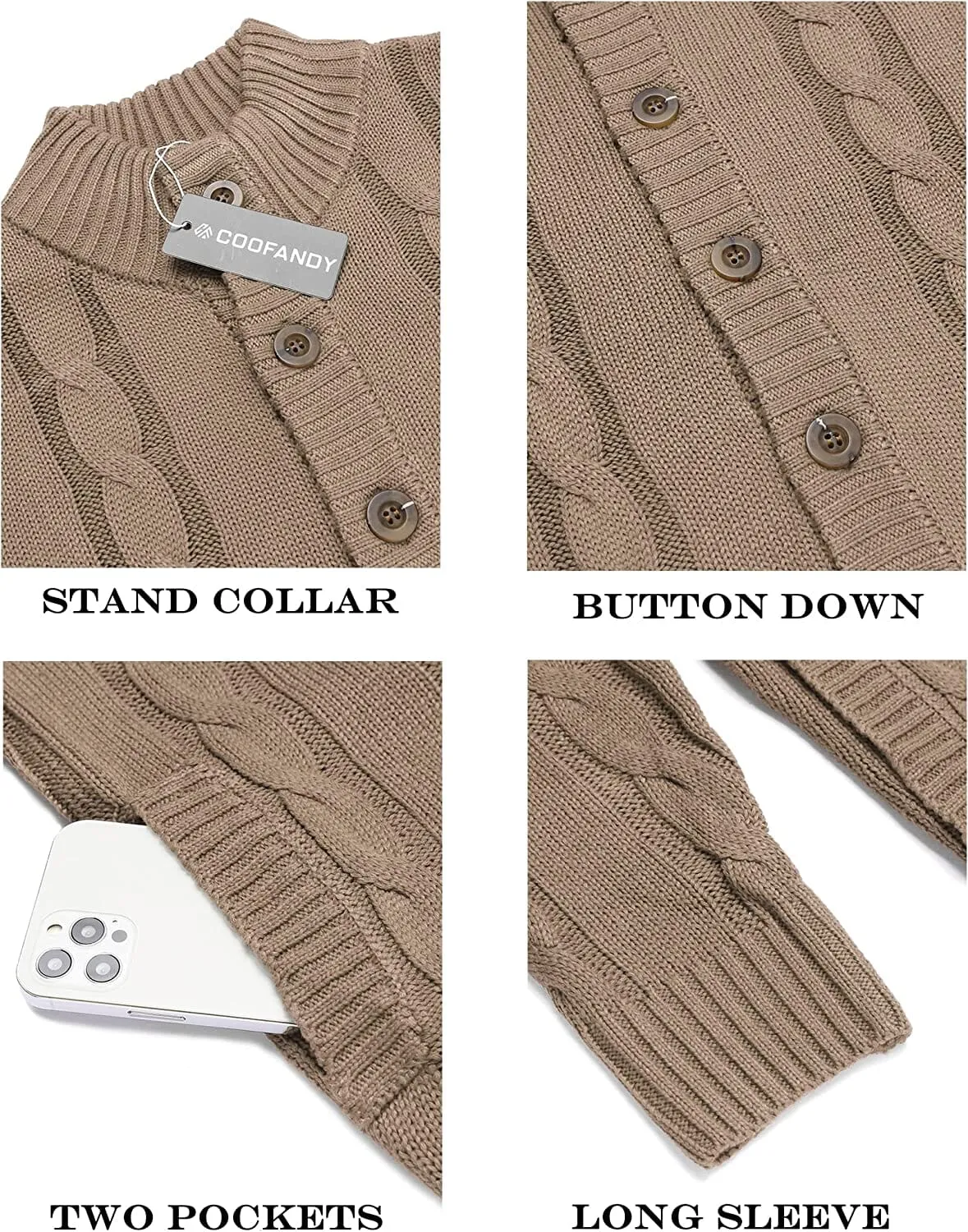 Cardigan Cable Knitted Button Down Sweater (US Only)