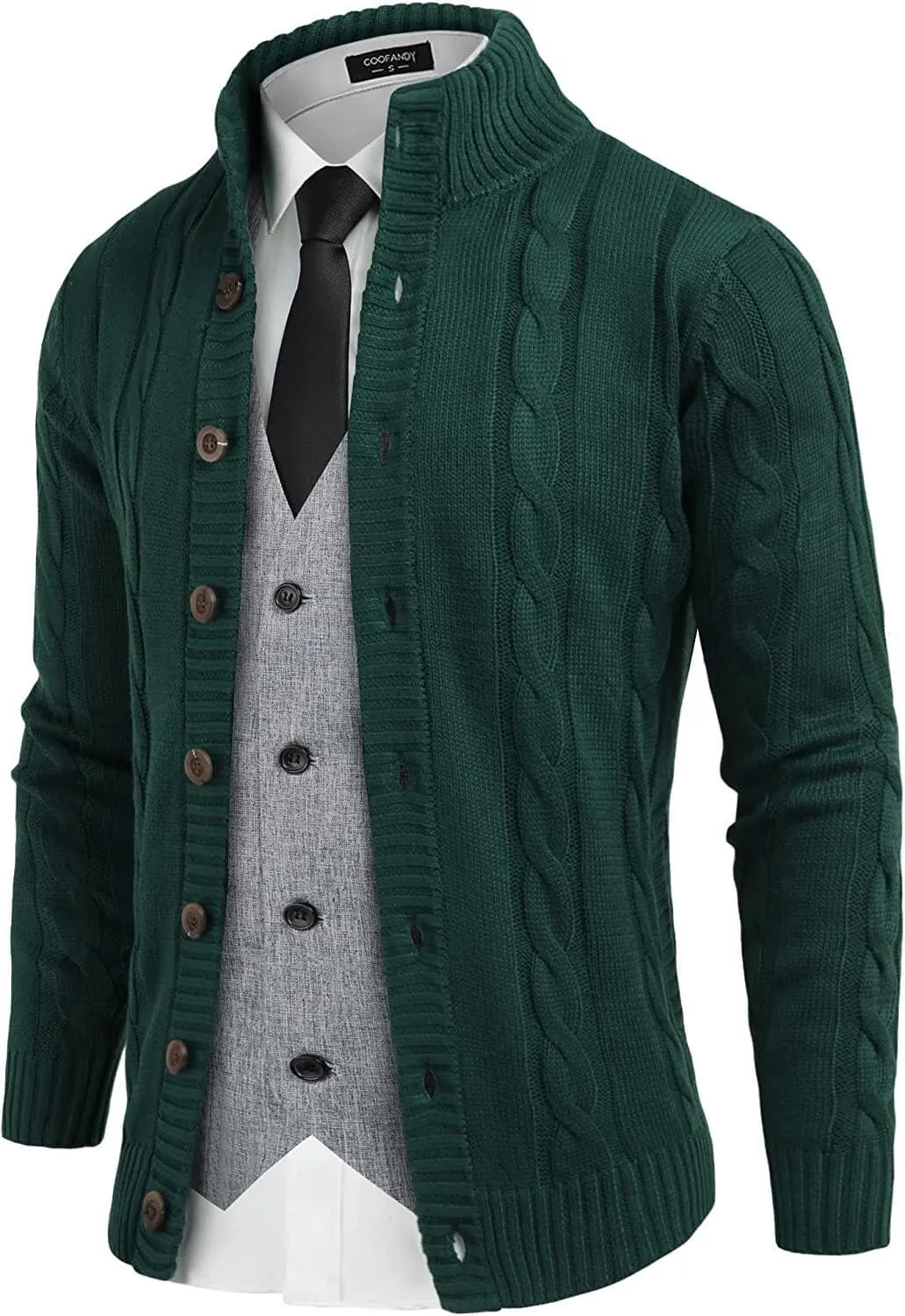 Cardigan Cable Knitted Button Down Sweater (US Only)