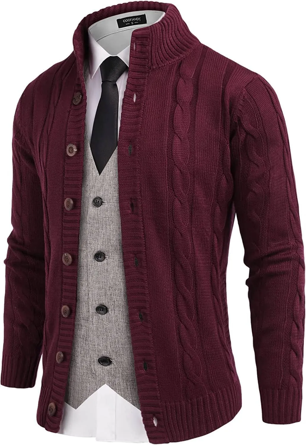 Cardigan Cable Knitted Button Down Sweater (US Only)