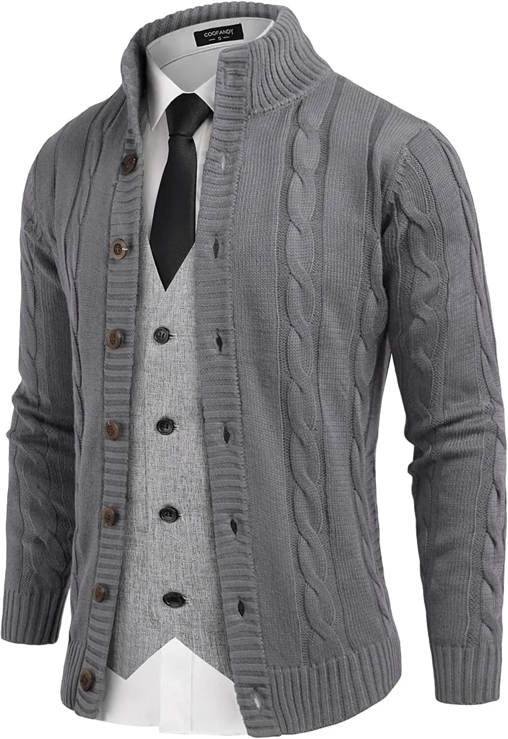 Cardigan Cable Knitted Button Down Sweater (US Only)