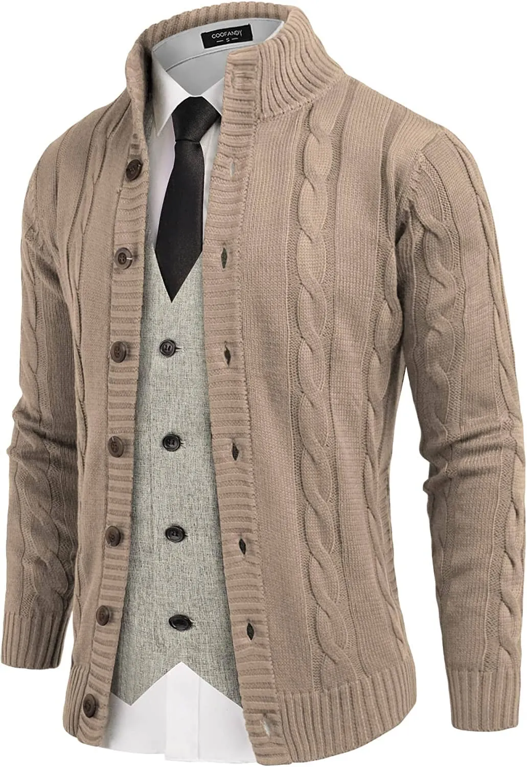 Cardigan Cable Knitted Button Down Sweater (US Only)