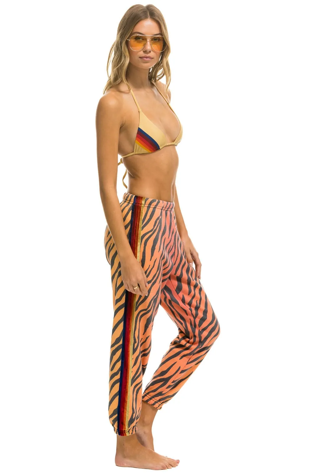 CLASSIC VELVET STRIPE SWEATPANTS - TIGER
