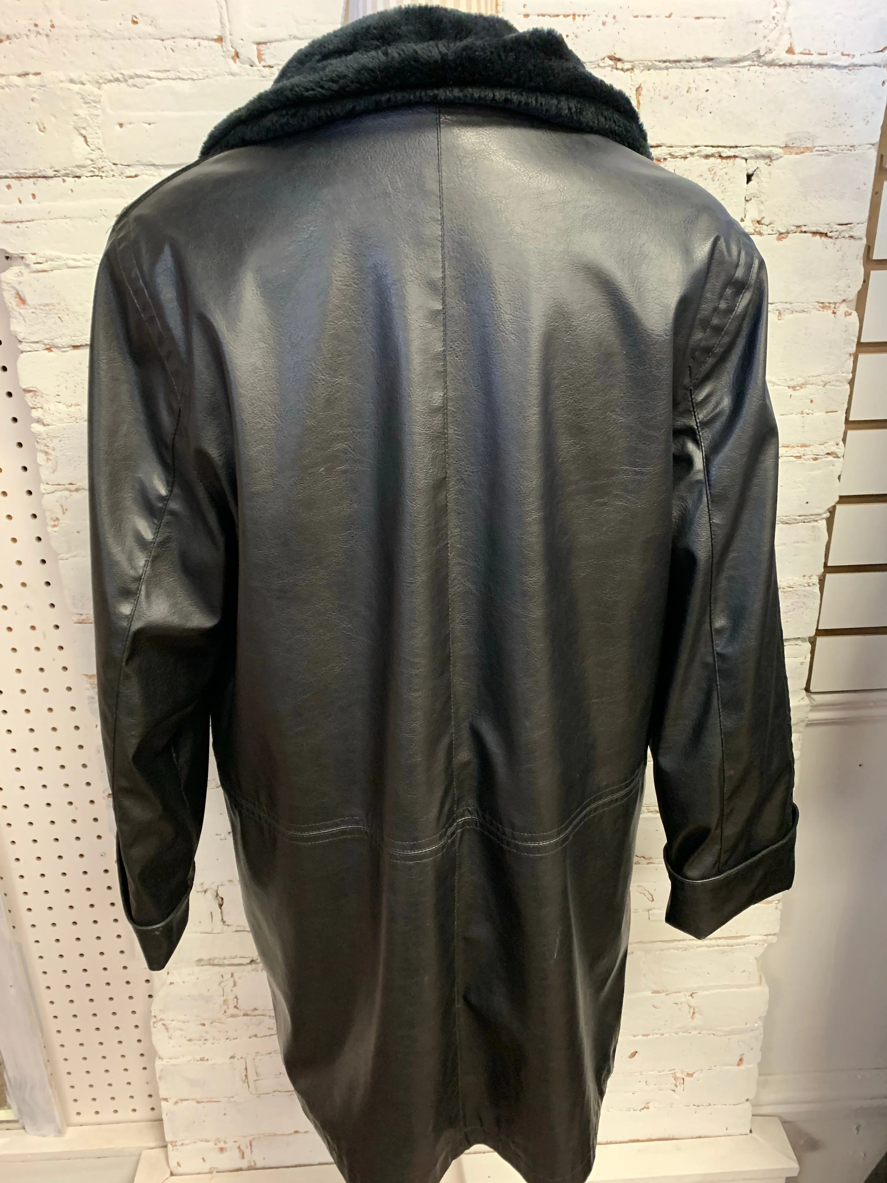 Faux Leather Coat (Size S)