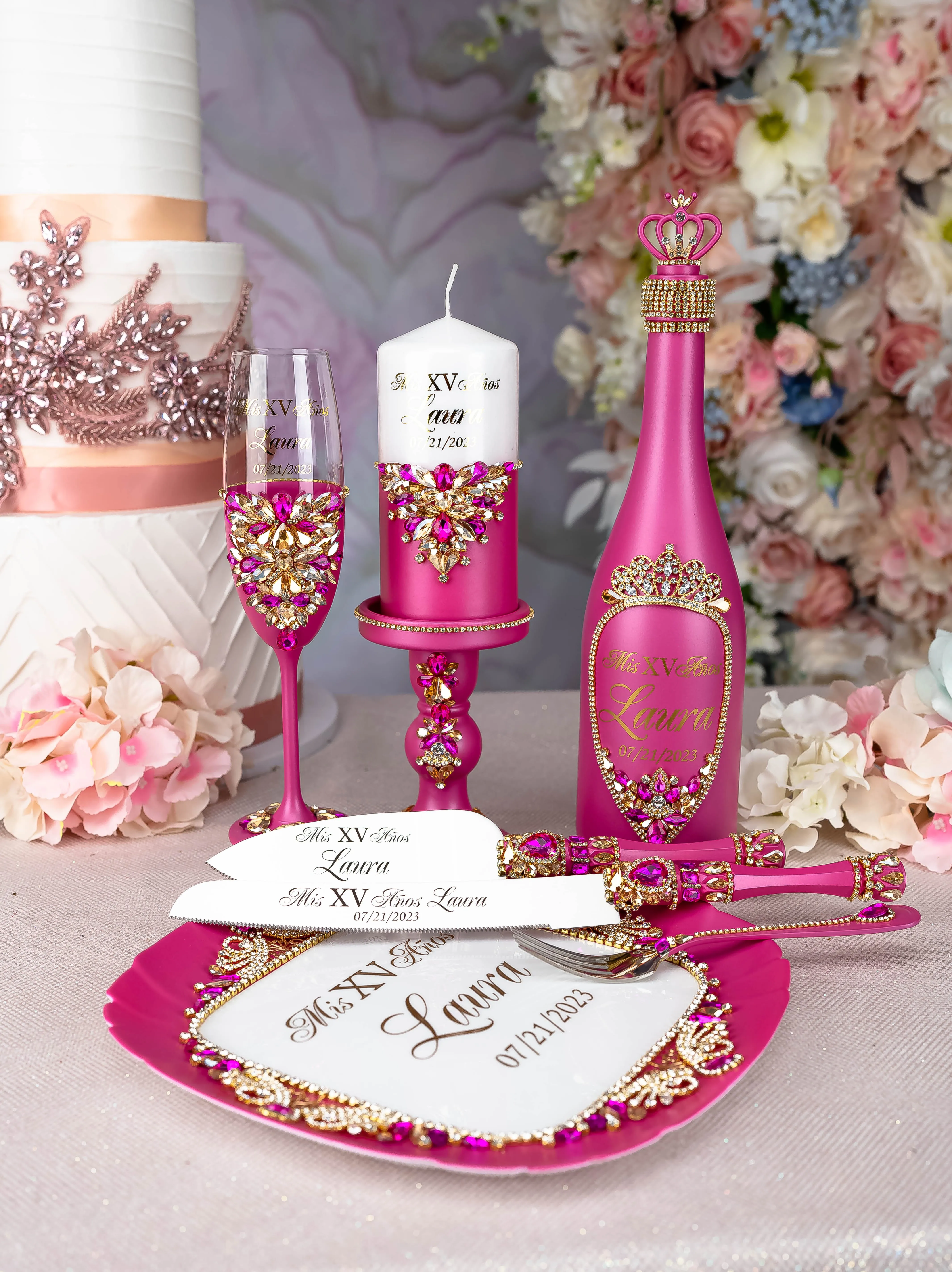 Fuchsia quinceanera dress hanger