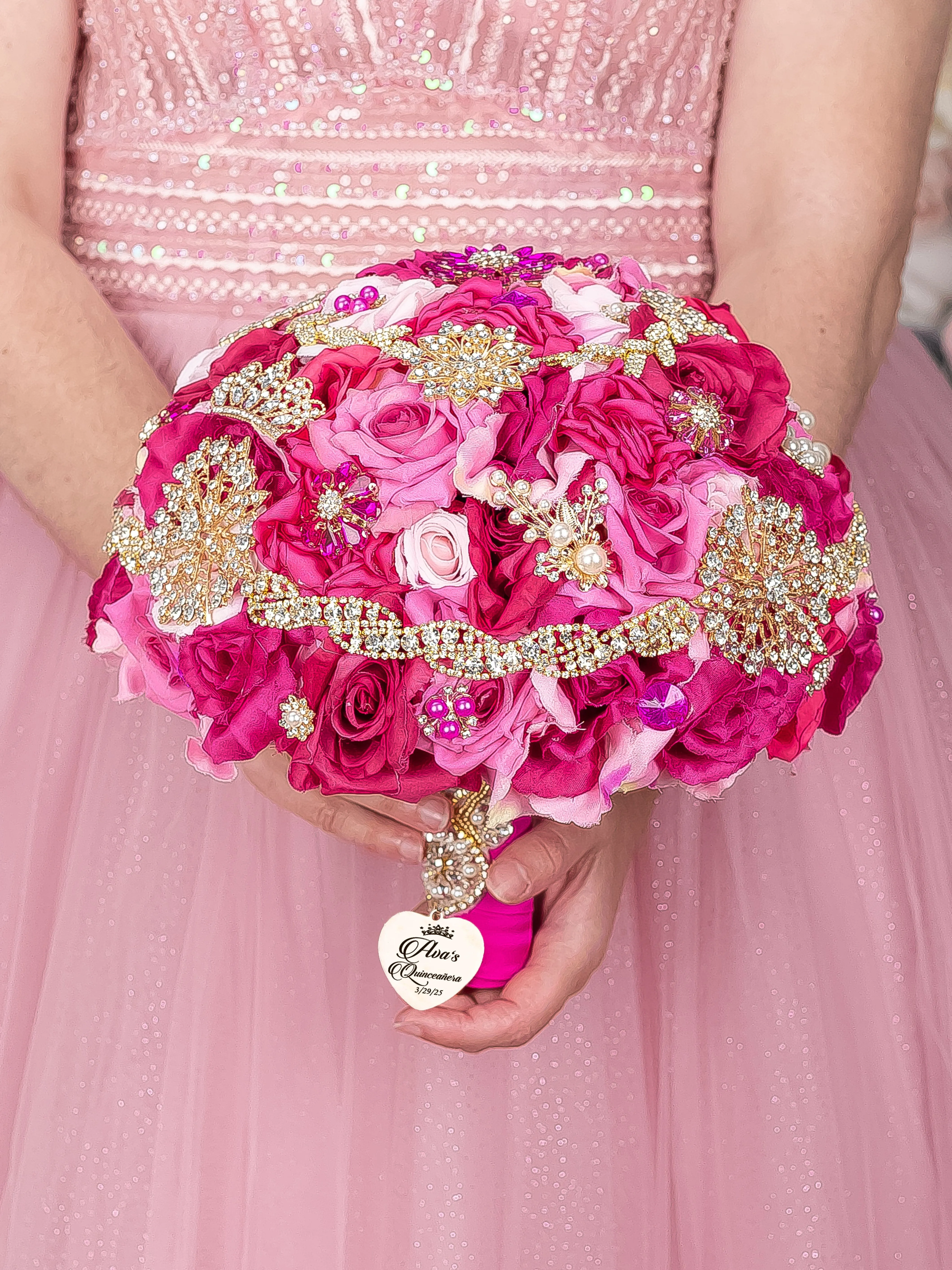 Fuchsia quinceanera dress hanger