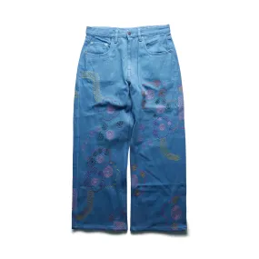 GLASS CYPRESS - Quilted Denim Jeans
