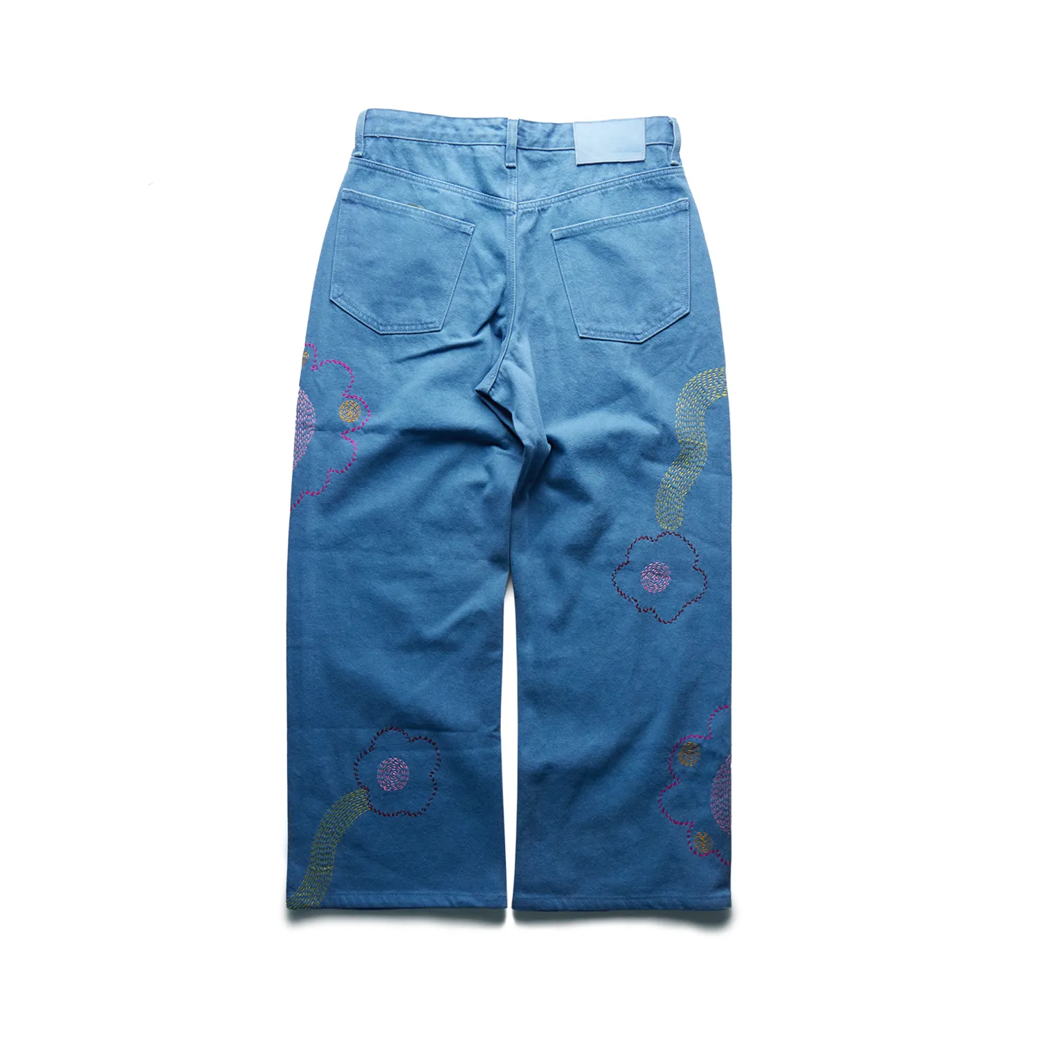 GLASS CYPRESS - Quilted Denim Jeans