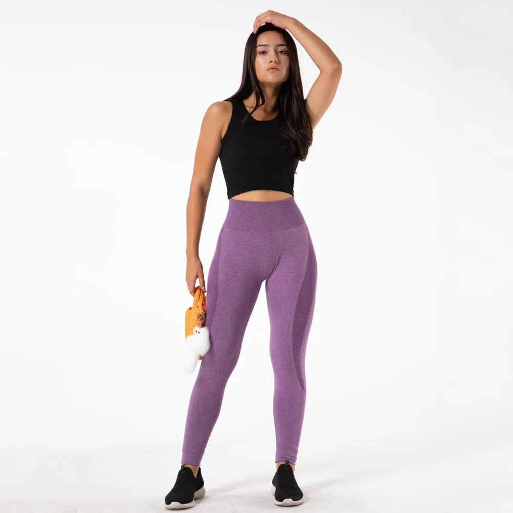 Gym Yoga Pants Women Fitness High Waist Seamless Leggings Sportswear Purple Workout Sport Tights Activewear