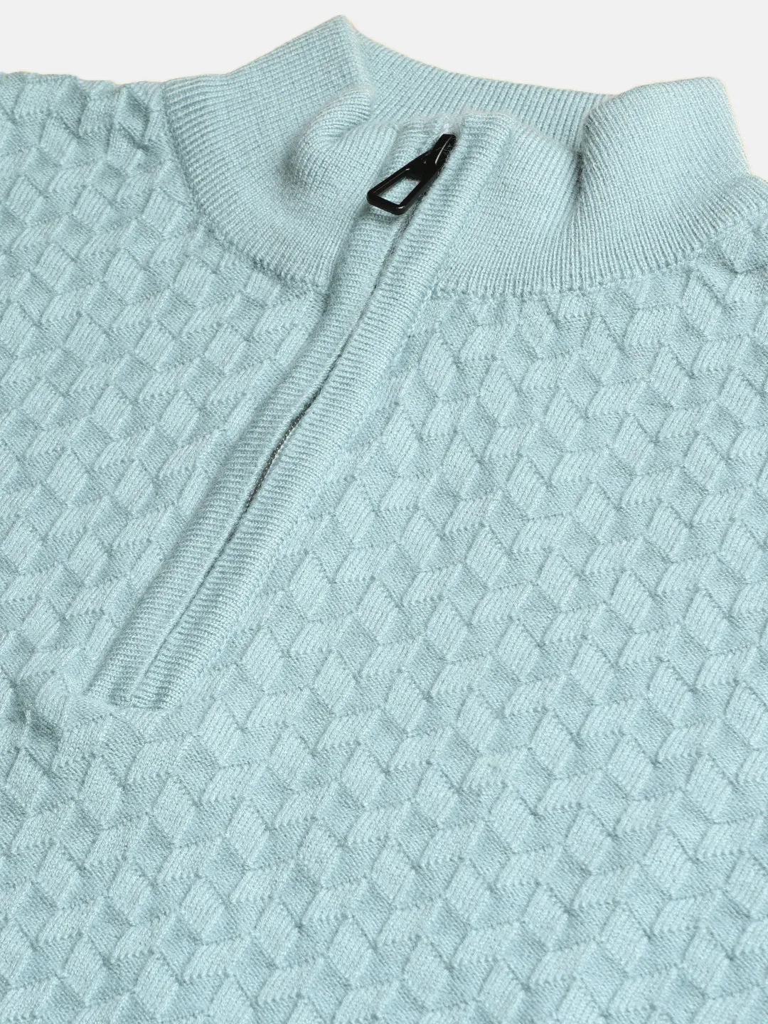 Half-Zipper Knitted Unisex Wool Unisex Sweater