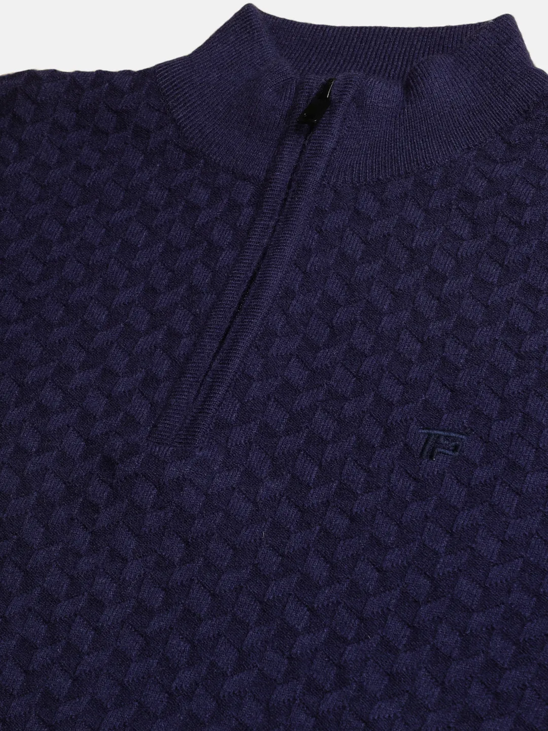 Half-Zipper Knitted Unisex Wool Unisex Sweater