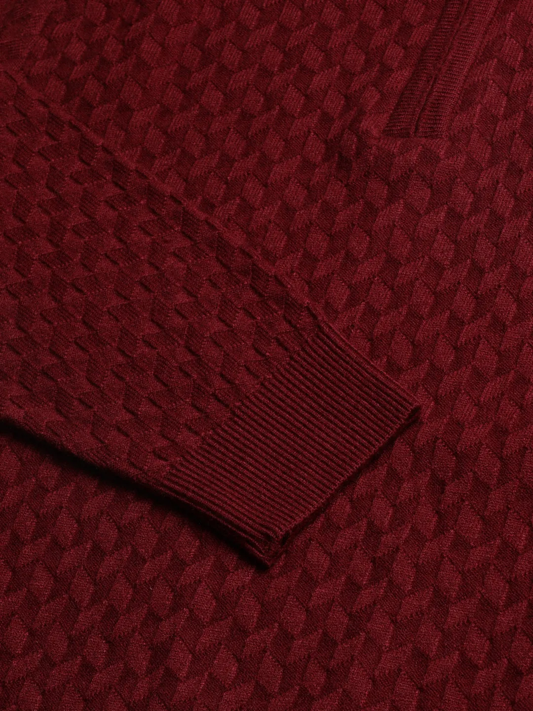 Half-Zipper Knitted Unisex Wool Unisex Sweater