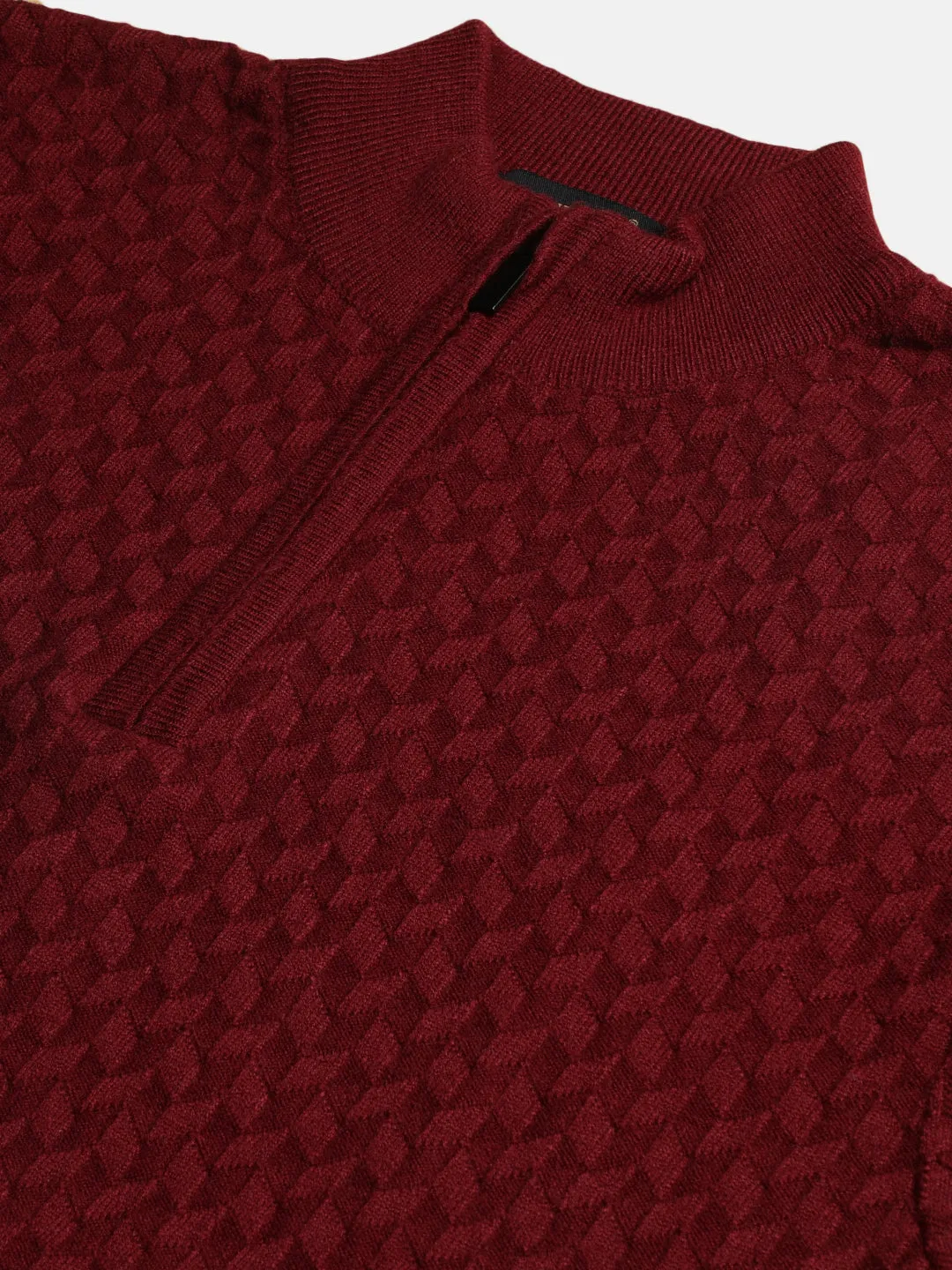 Half-Zipper Knitted Unisex Wool Unisex Sweater