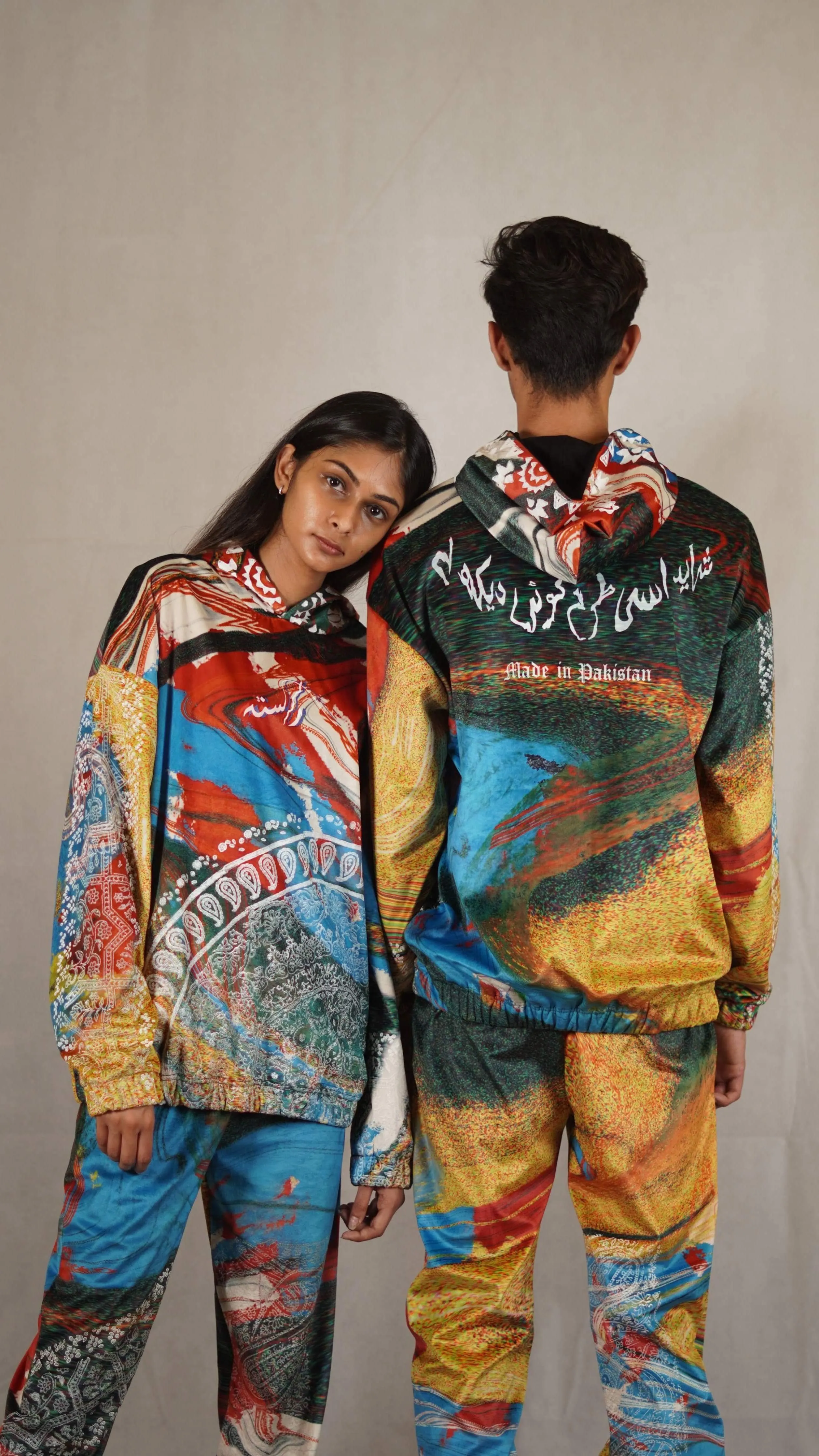 Hand Block Printed "RAVE" Velvet Hoodie