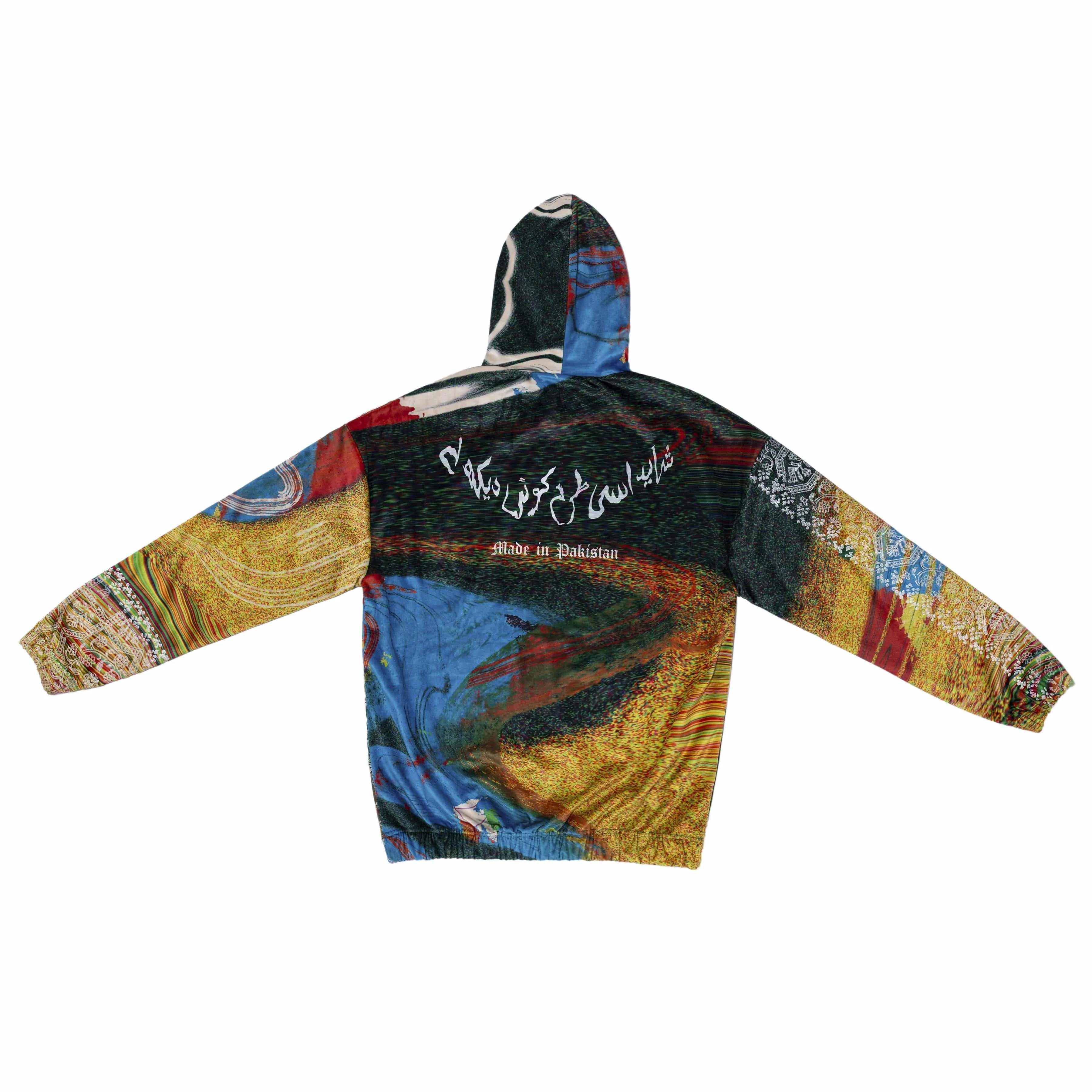 Hand Block Printed "RAVE" Velvet Hoodie