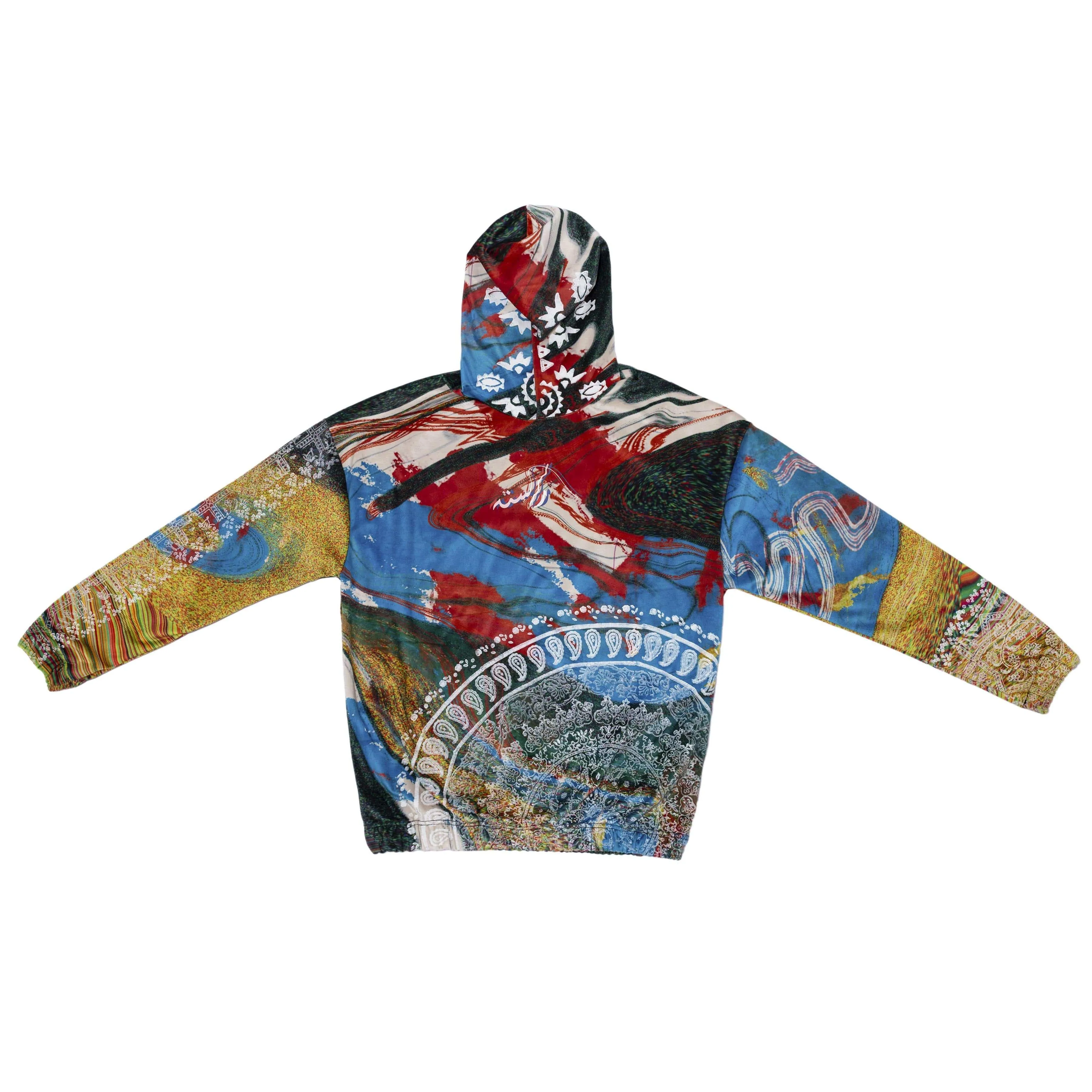 Hand Block Printed "RAVE" Velvet Hoodie