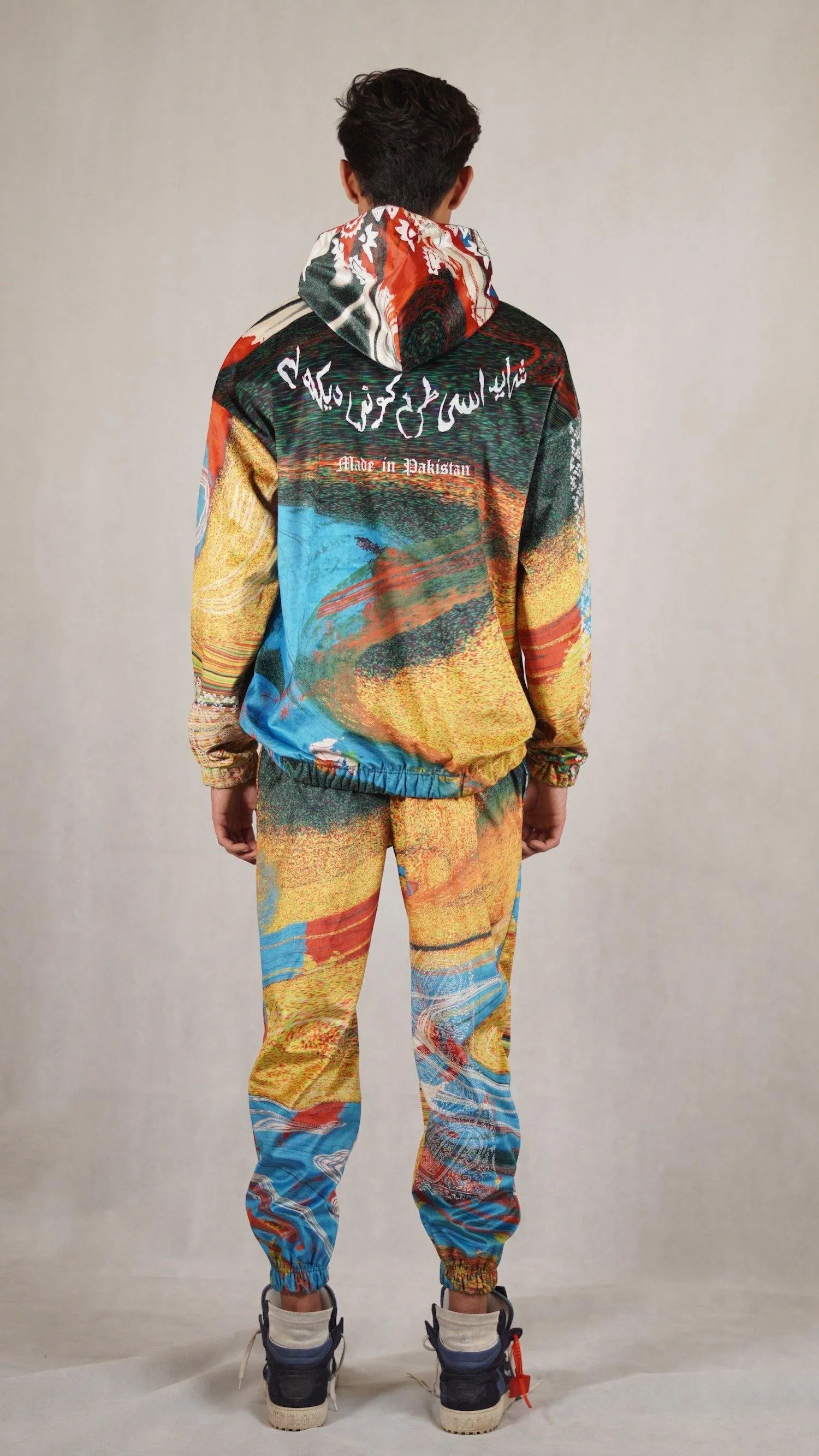 Hand Block Printed "RAVE" Velvet Hoodie