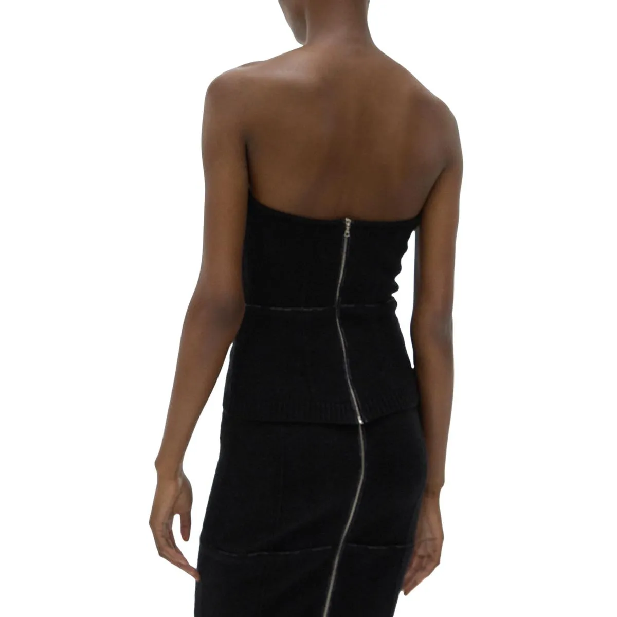 Helmut Lang Womens Wool Buster Strapless Top