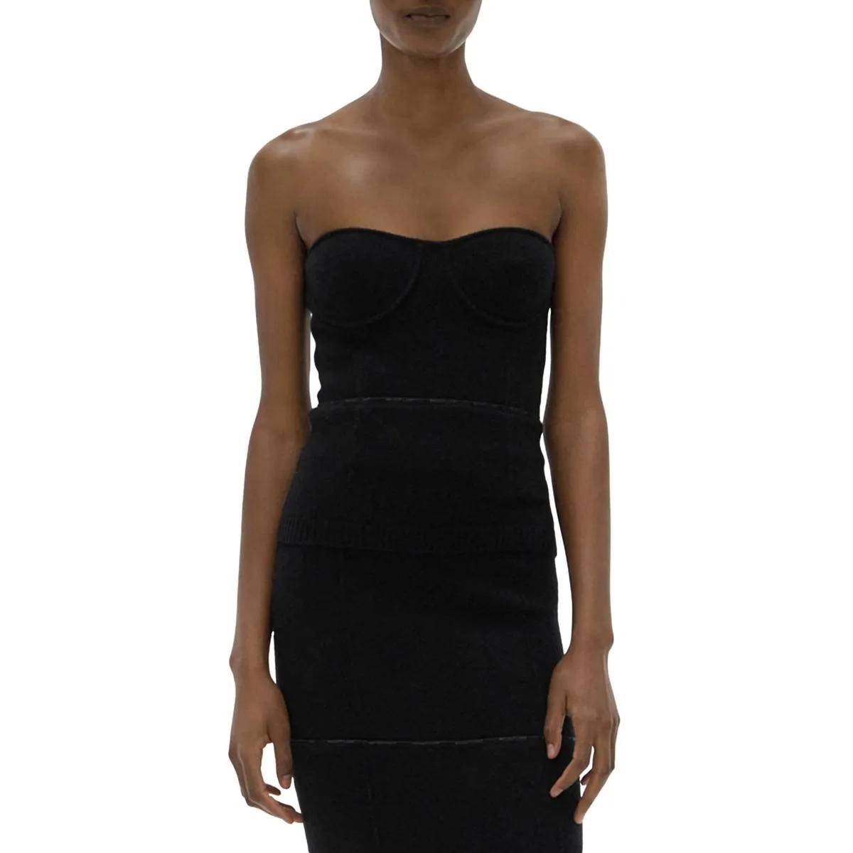 Helmut Lang Womens Wool Buster Strapless Top