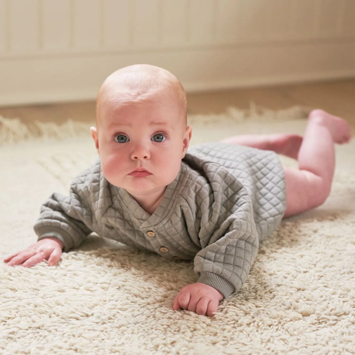 Henley Bubble Romper - Dusty Blue - FINAL SALE