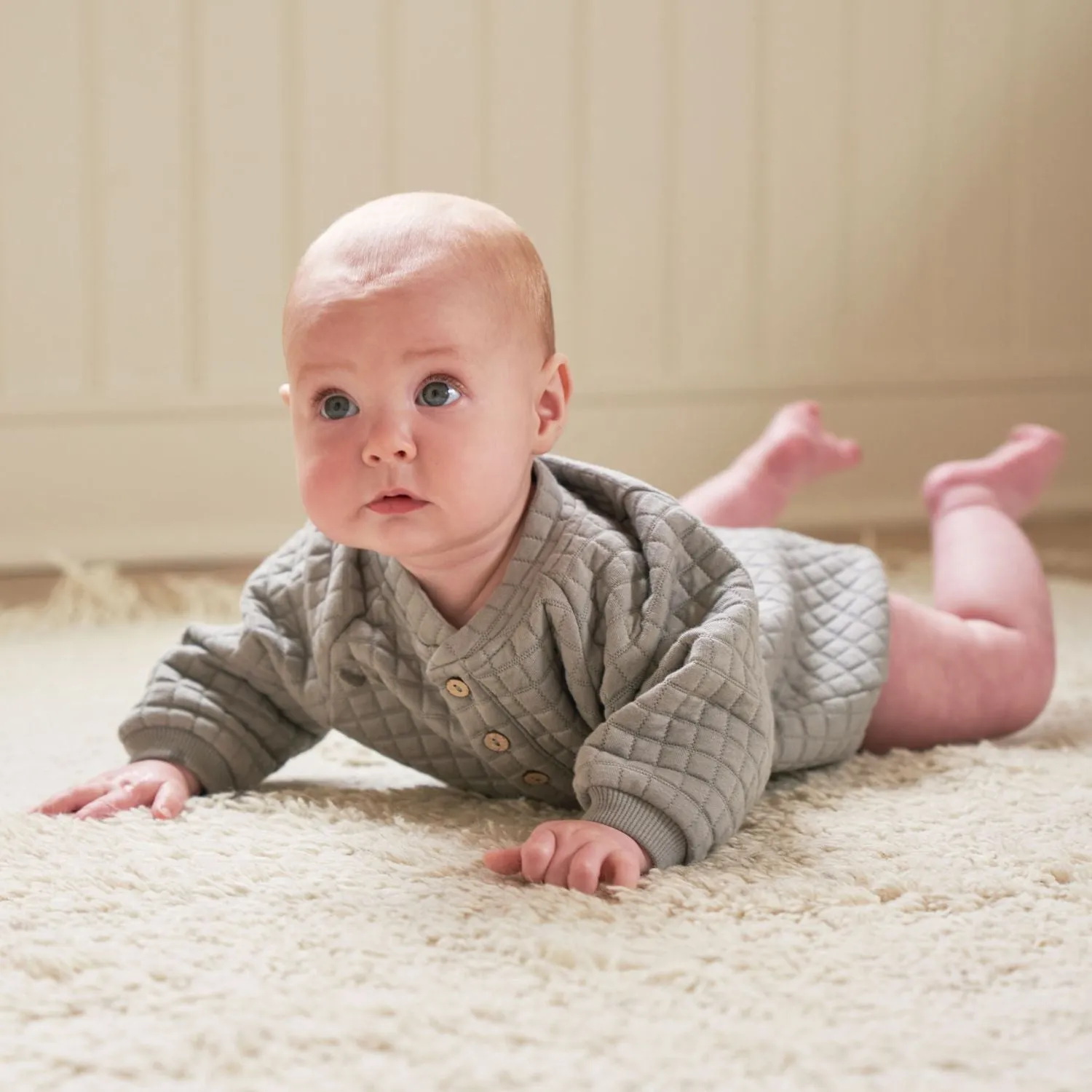 Henley Bubble Romper - Dusty Blue - FINAL SALE