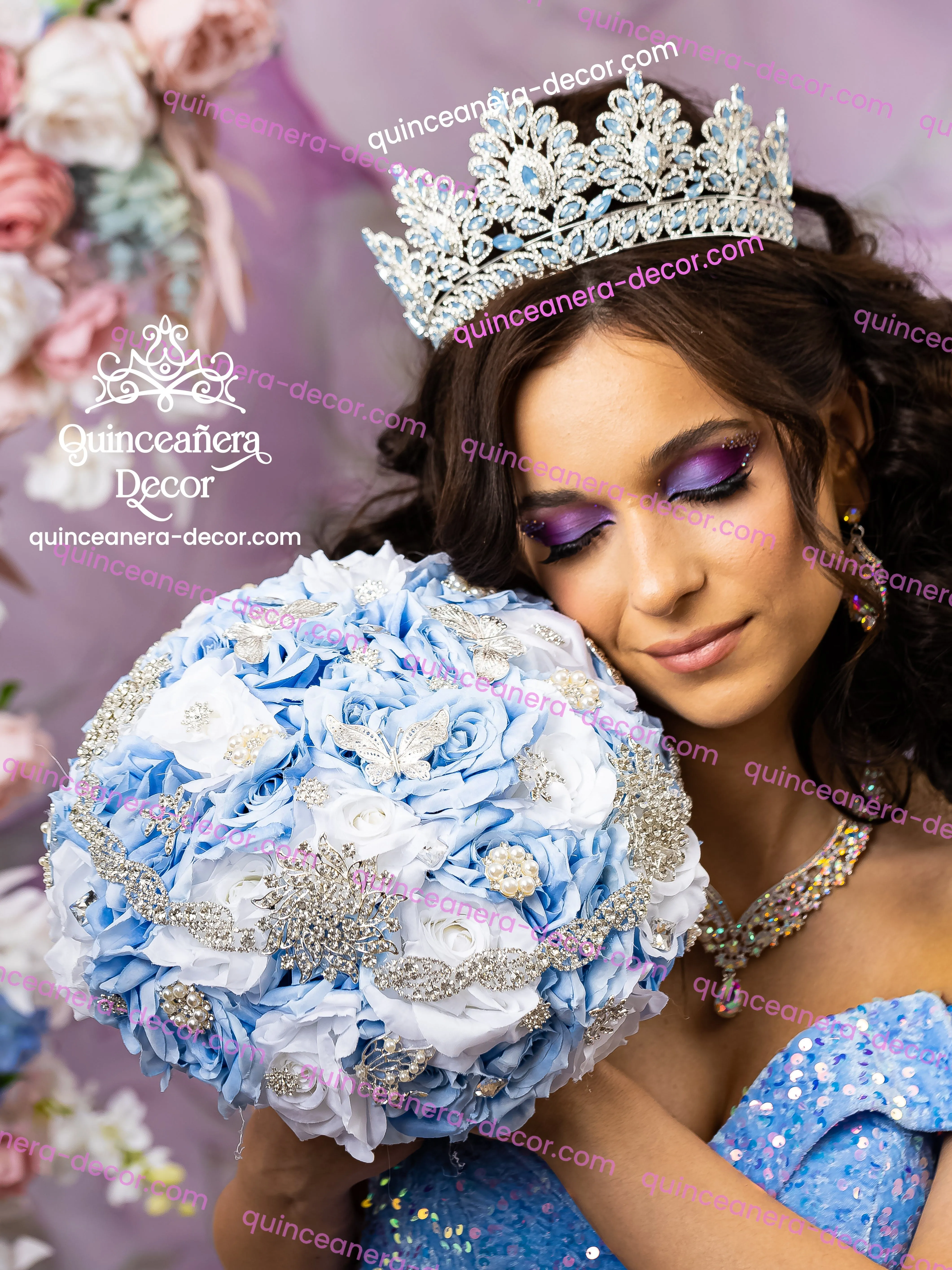 Light blue quinceanera dress hanger