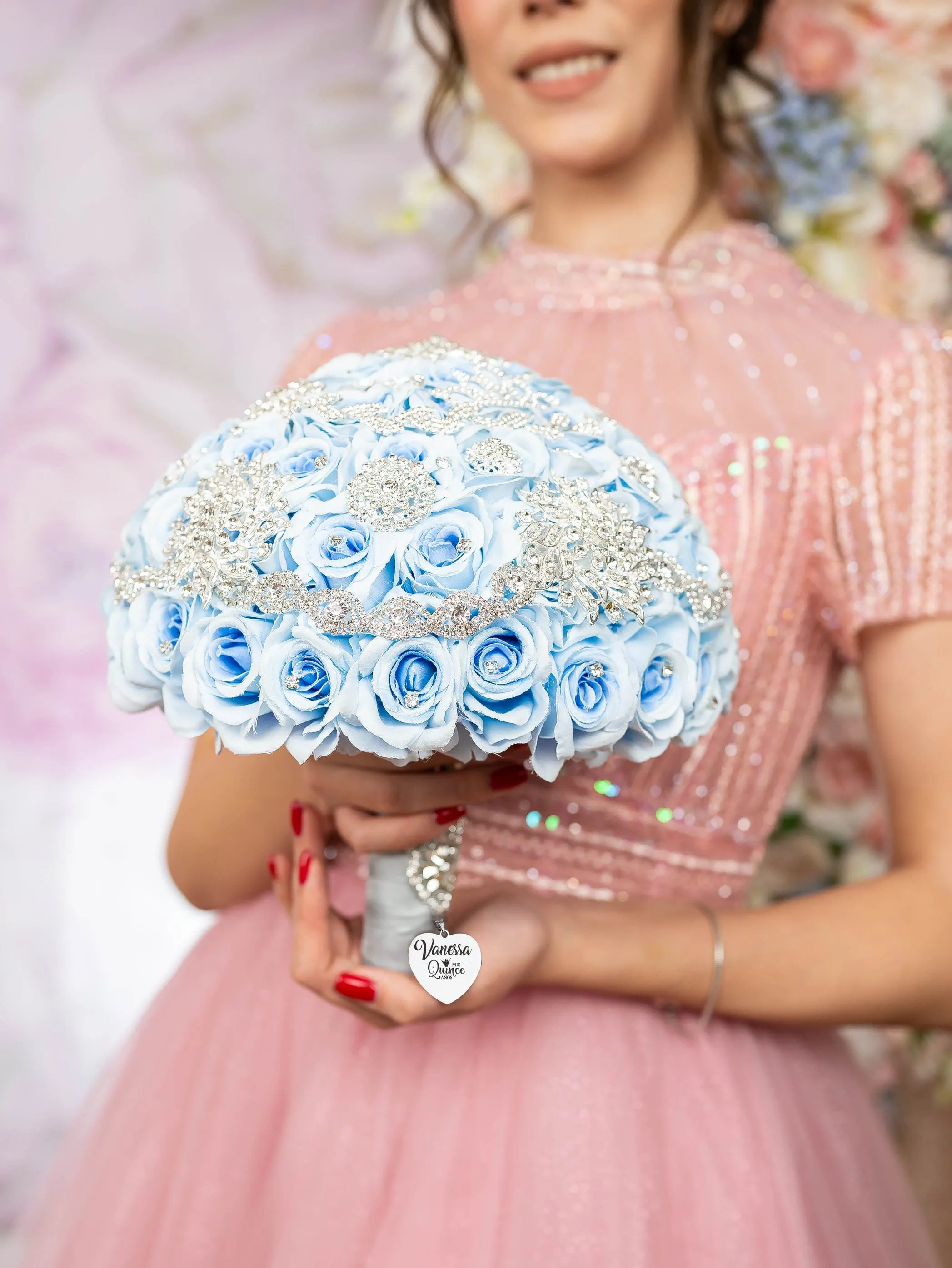 Light blue quinceanera dress hanger