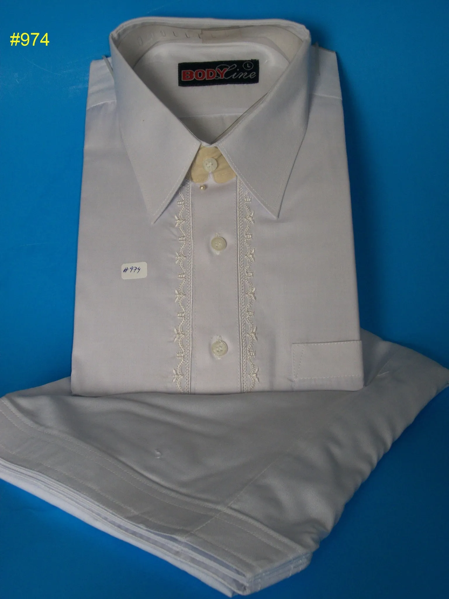 Men's Salwar Kameez 974 White Pakistani Ethnic Wear Large Cotton Blend Shieno