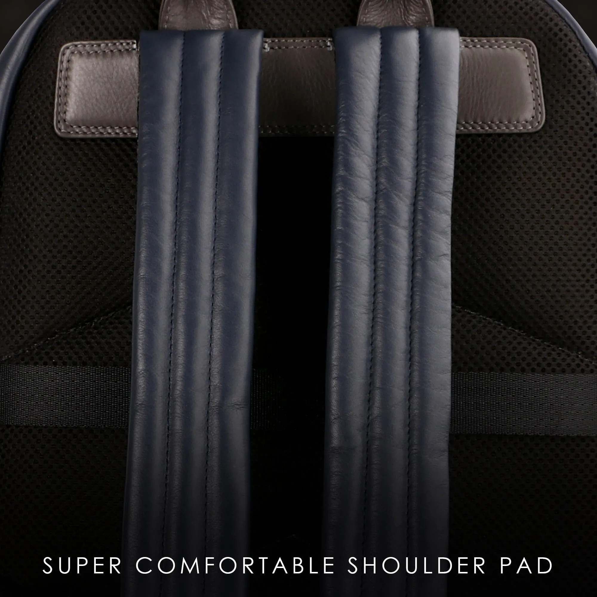 MountJoy Leather Backpack | 100 % Genuine Leather Backpack For Women | Colour - Navy Blue