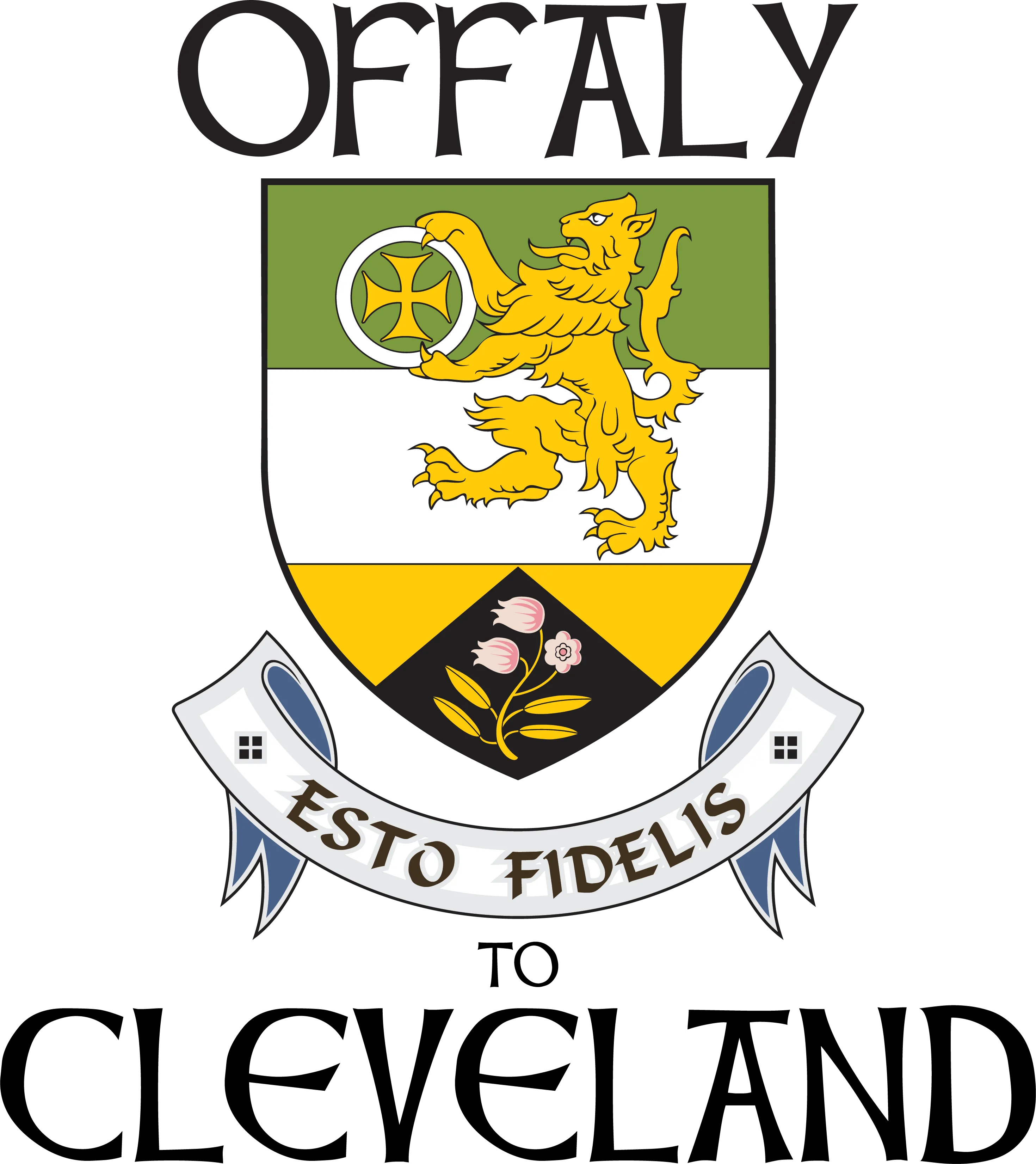 "Offaly to Cle" Irish Counties Design on Gray