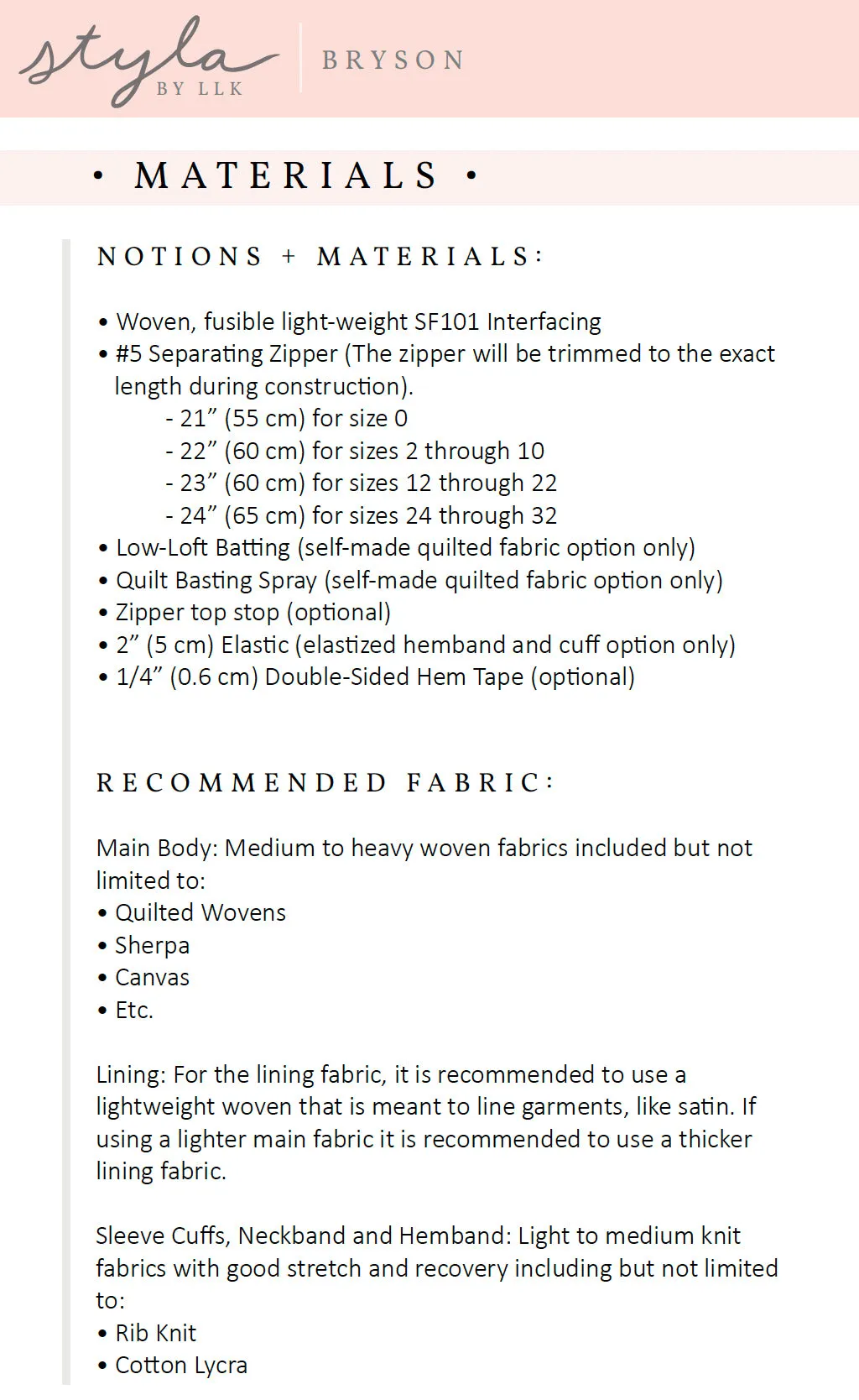 Styla Asbury, Styla Bryson and Styla Sitka 3 Pattern Bundle