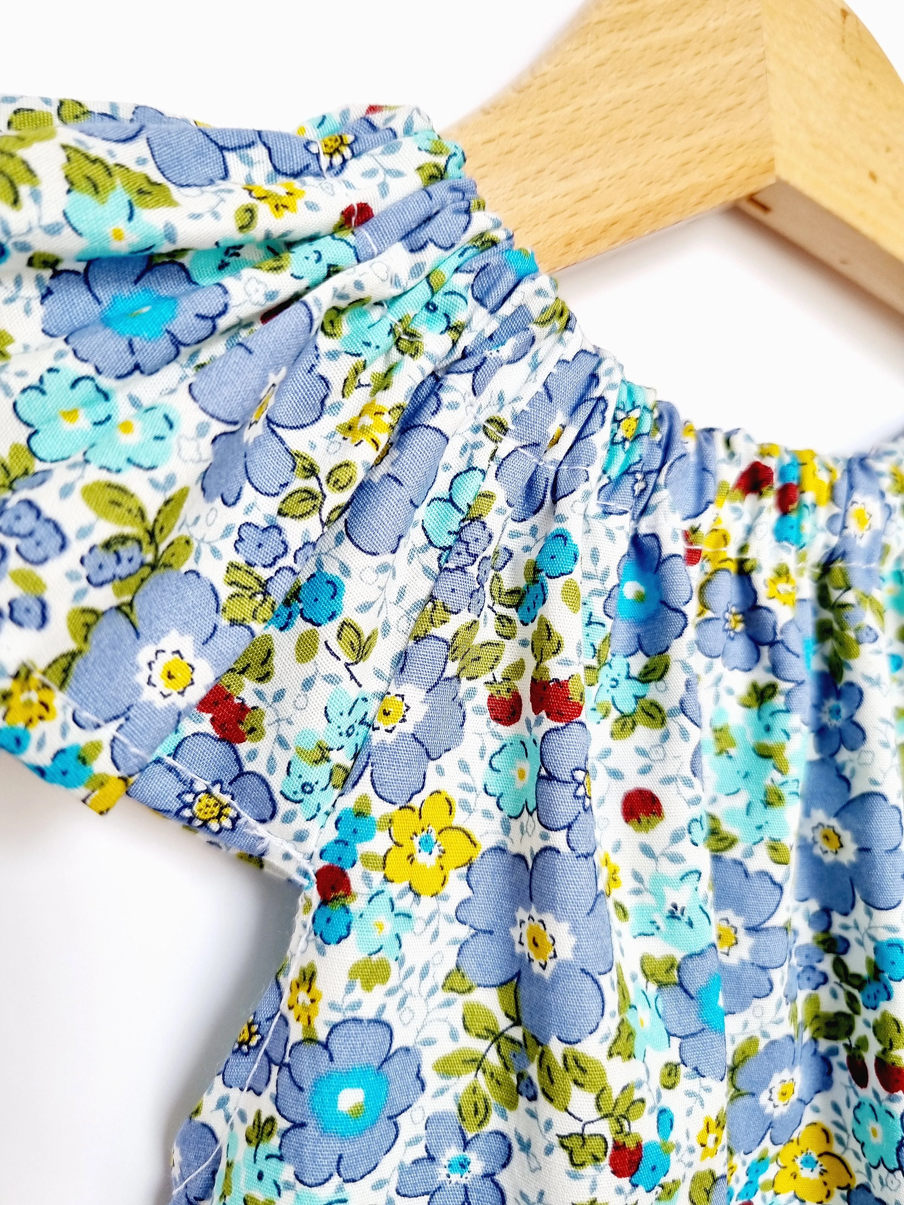 Summer Floral Print Frill Sleeve Bubble Romper