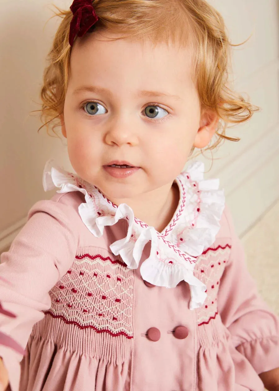 The Pink Hand Smocked Romper Baby Girl Look