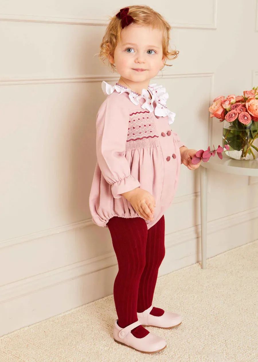The Pink Hand Smocked Romper Baby Girl Look