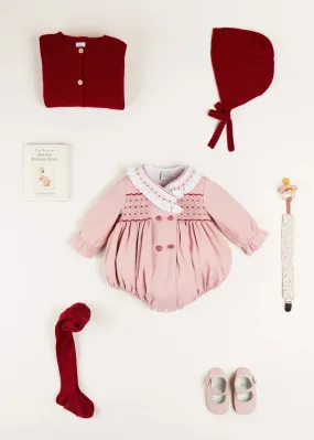 The Pink Hand Smocked Romper Baby Girl Look