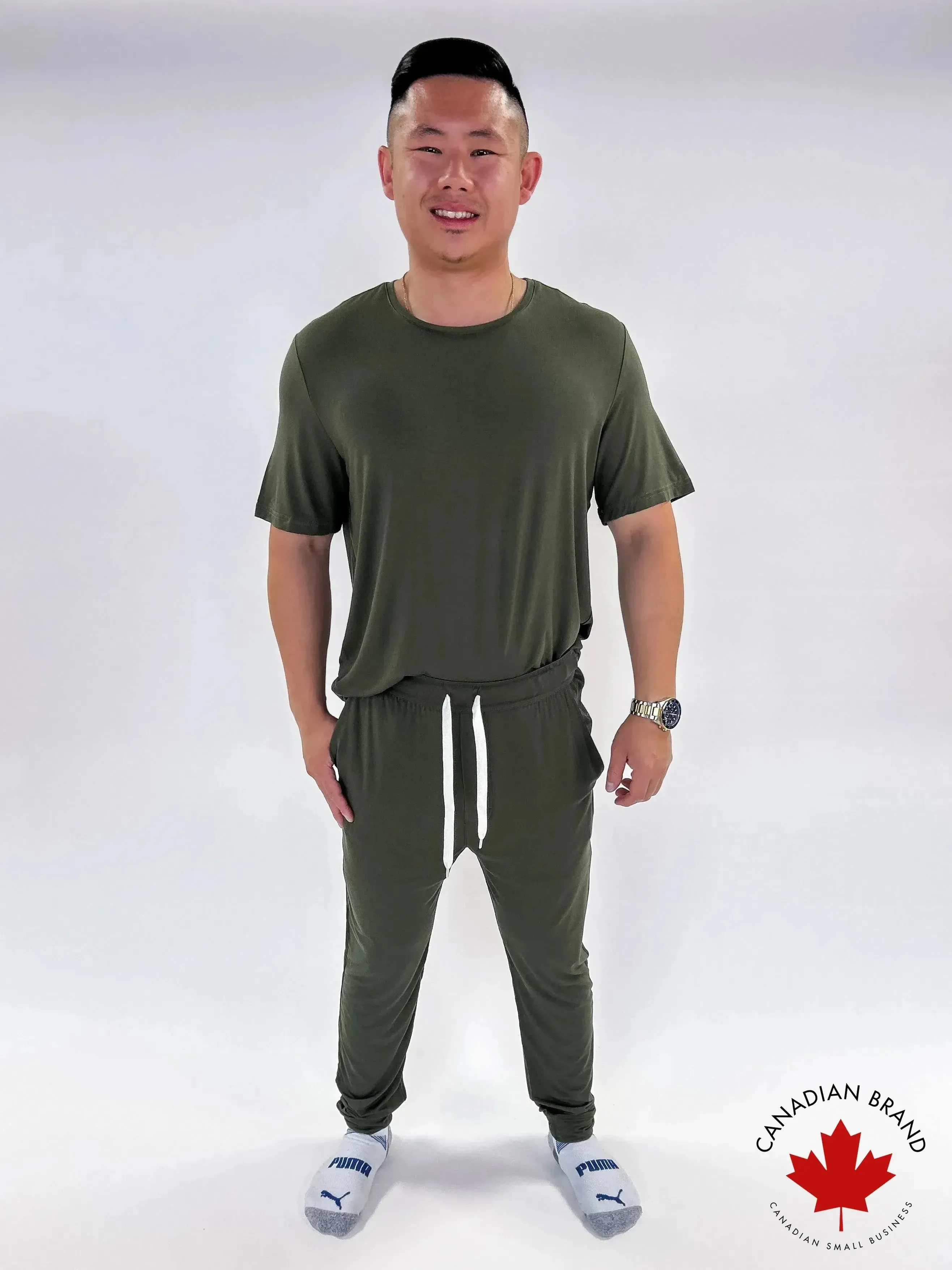 Unisex Tee Bamboo | Olive Forest
