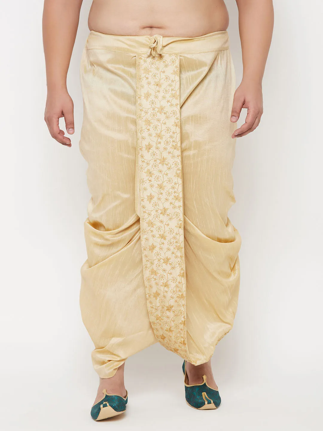 Vastramay Gold Embroidered Traditional Dhoti