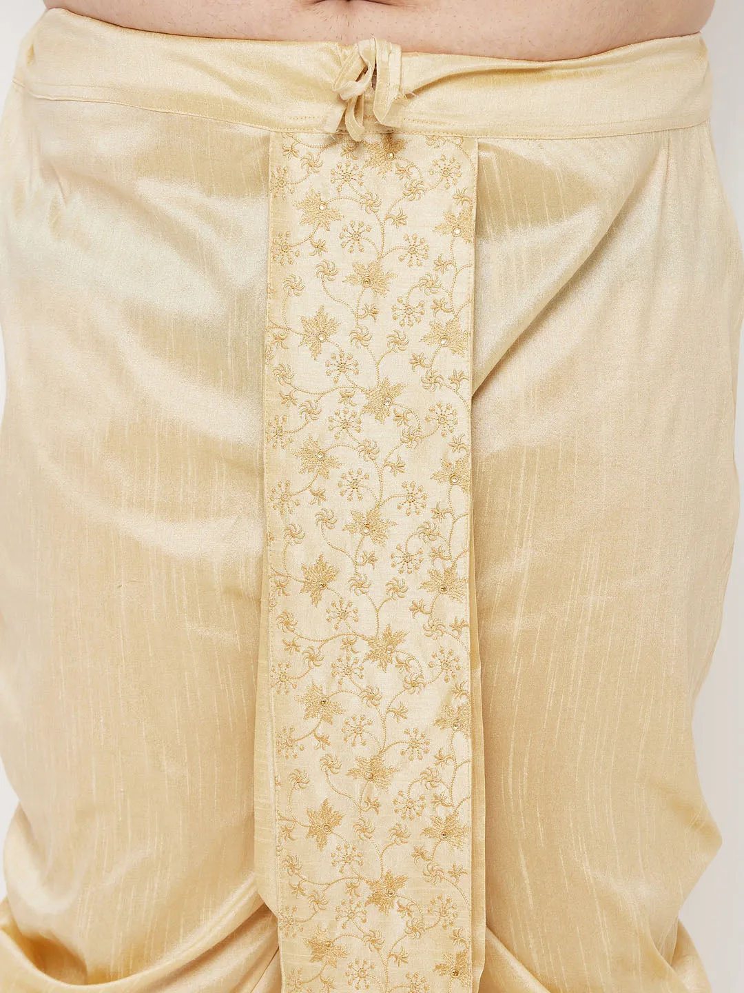 Vastramay Gold Embroidered Traditional Dhoti