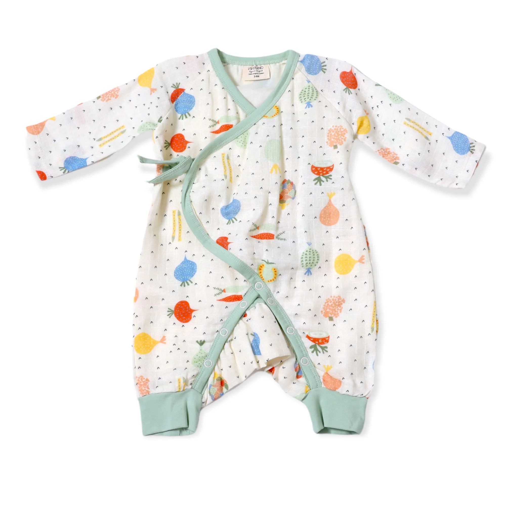 Veggie Baby Kimono Romper (Organic Muslin)