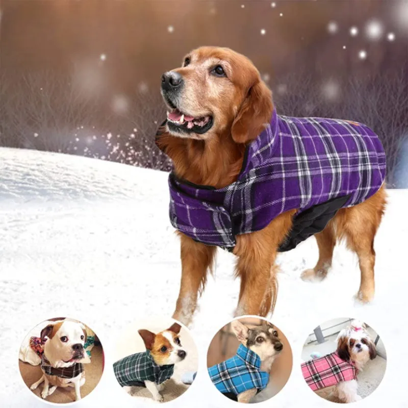 Warm Dog Coat, Reversible Dog Jacket Waterproof Dog Winter