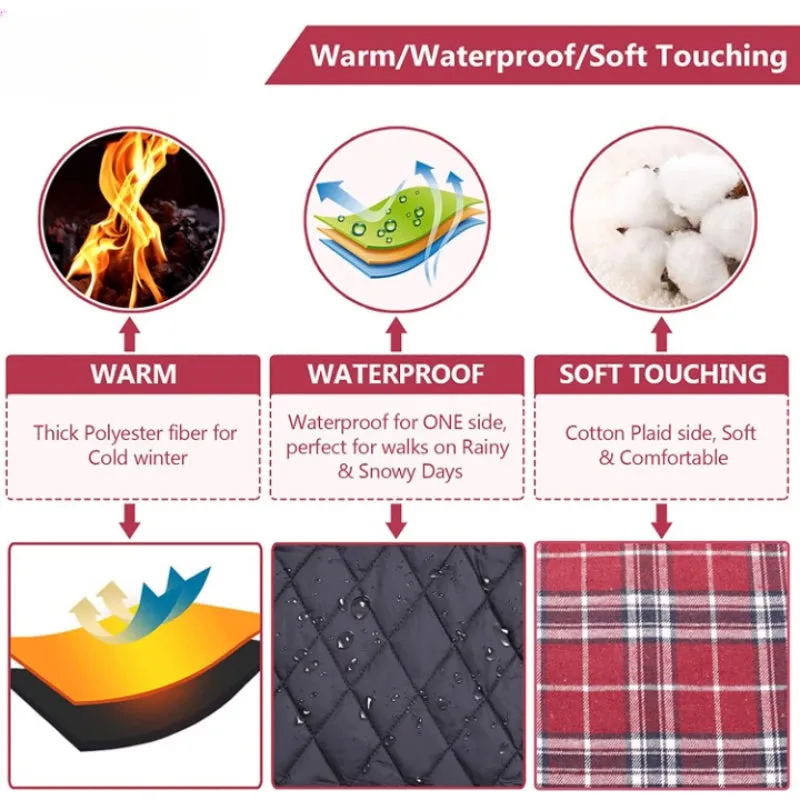Warm Dog Coat, Reversible Dog Jacket Waterproof Dog Winter