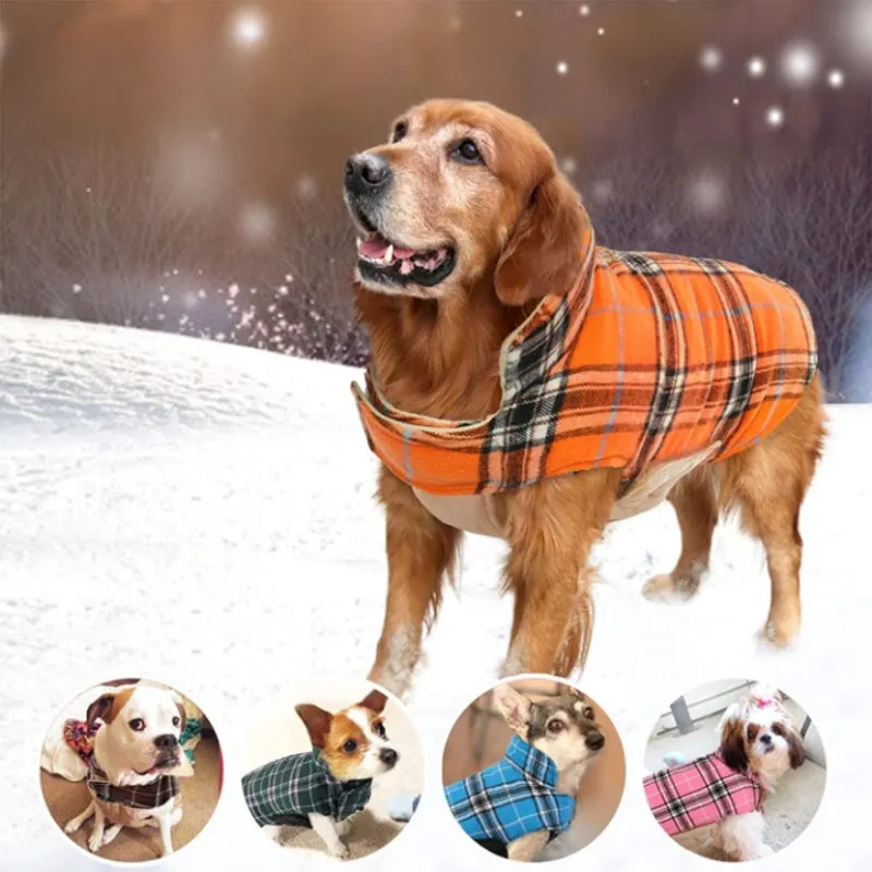Warm Dog Coat, Reversible Dog Jacket Waterproof Dog Winter