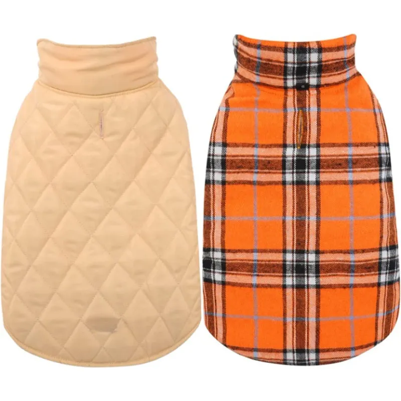 Warm Dog Coat, Reversible Dog Jacket Waterproof Dog Winter