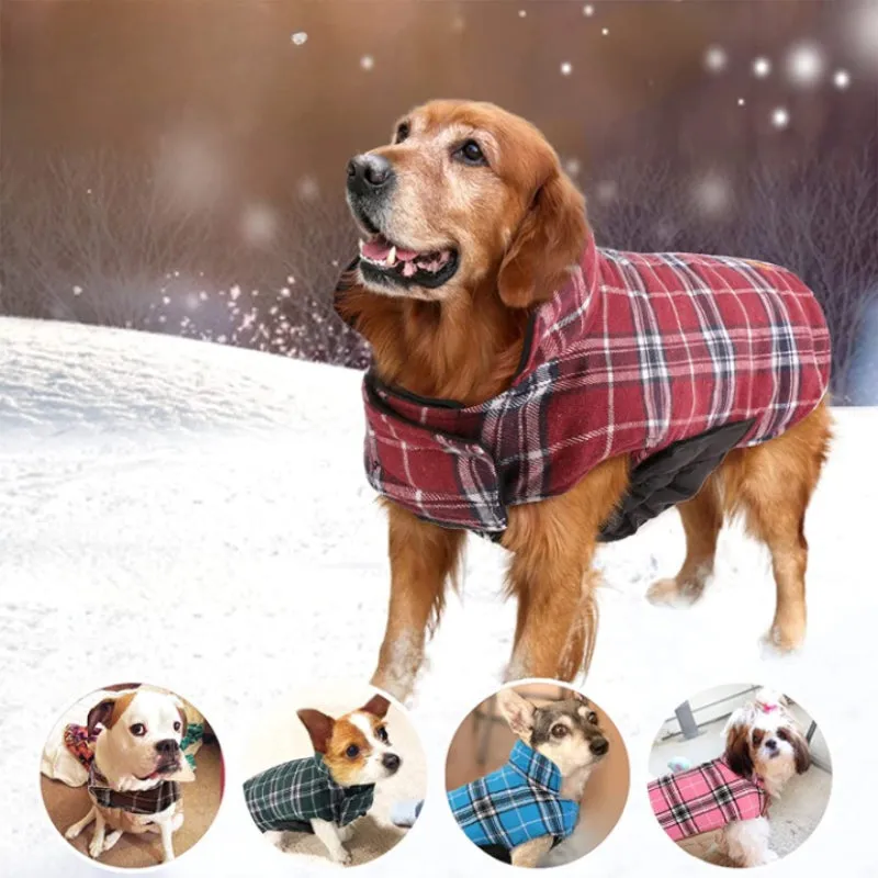 Warm Dog Coat, Reversible Dog Jacket Waterproof Dog Winter