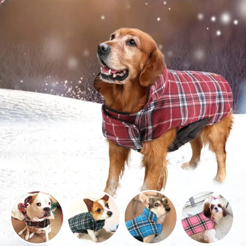 Warm Dog Coat, Reversible Dog Jacket Waterproof Dog Winter